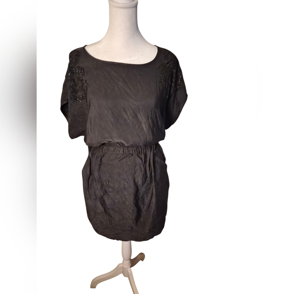 Express Charcoal Grey Short Sleeve Dress